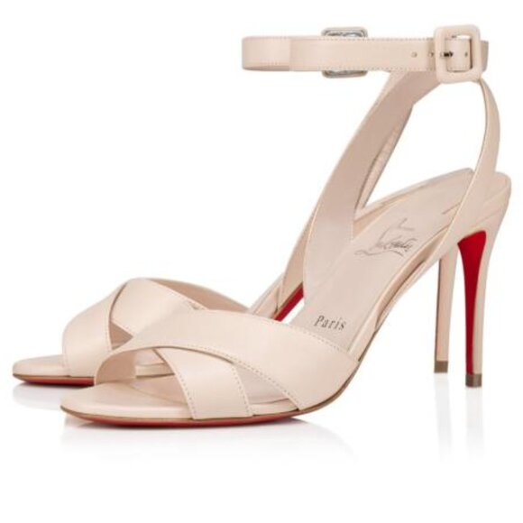 Christian Louboutin MARIZA 85 Criss Cross Ankle Strap Sandals Heels Shoes - Picture 2 of 16